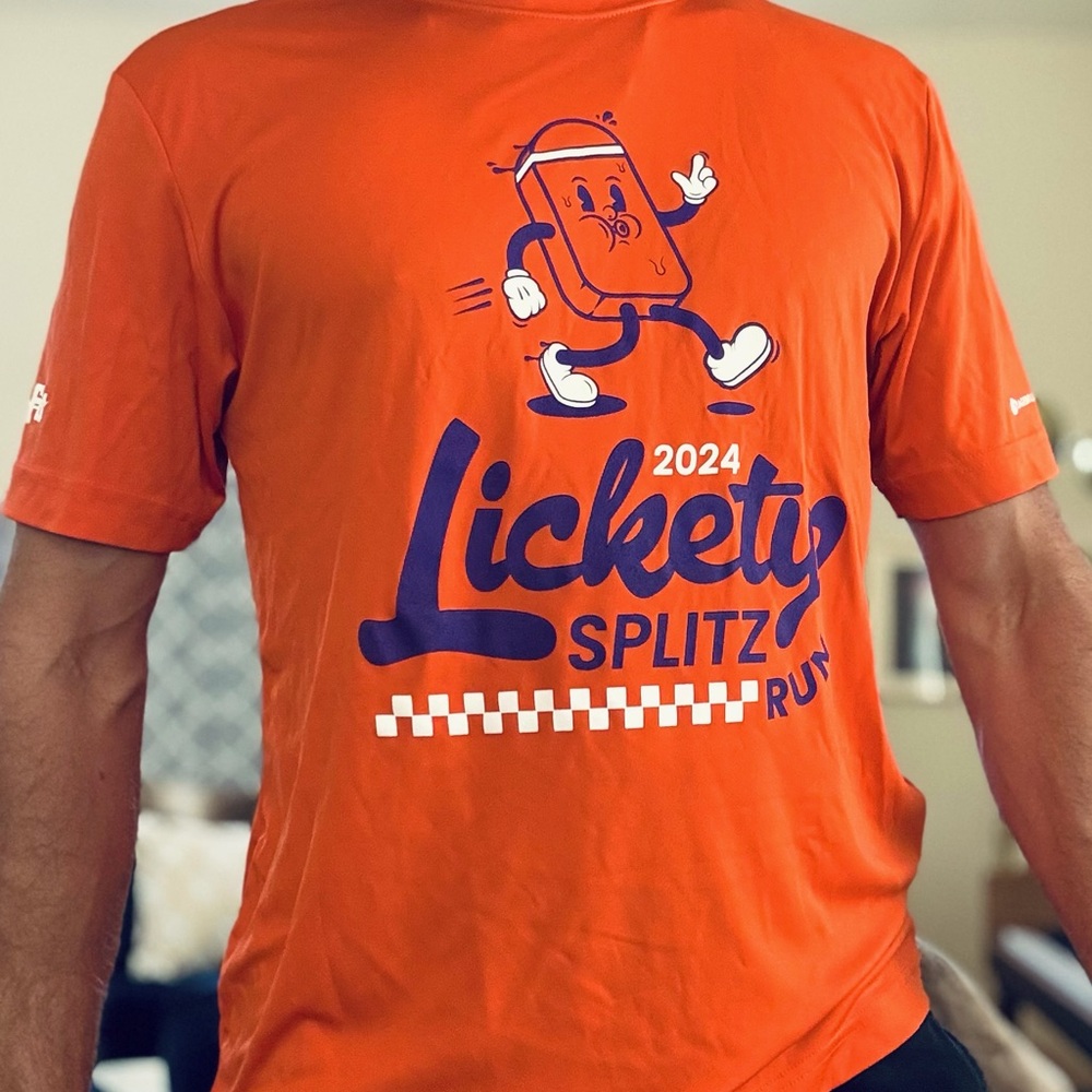 Lickety Splitz 2024 Run Men's Orange T-Shirt